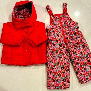 Girls Jacket & snow pant bundle- Oshkosh B’Gosh pink. 18 months.